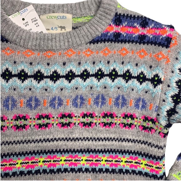 Crewcuts 4-5T knit sweater with bright accent colors NWT - Picture 2 of 6